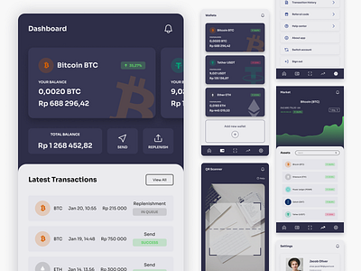 Crypto Wallet - Mobile App app app design auction bitcoin blockchain bussiness crypto crypto currency cryptocurrency ethereum exchange finance fintech mobile app mobile ui money token trade transaction wallet