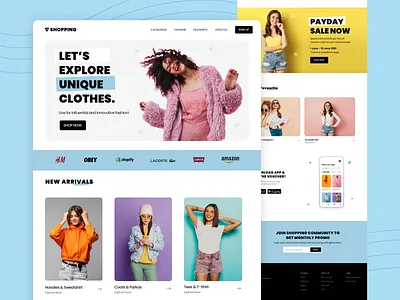 Shopping Website Landing Page UI branding ecommerce mobile ui ecommerce website ui ecommerce websites templates fashion fashion website ui graphic design logo mobile ui shopping shopping website ui ui ui ux