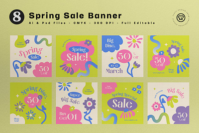 Hand Drawn Spring Sale Banner banner big sale discount hand drawn promo promotion sale sale banner spring spring sale