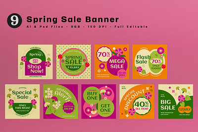 Pink Spring Sale Banner banner big sale discount mega sale pink promo promotion sale sale banner special sale spring