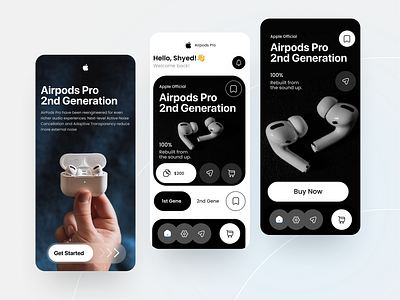 Airpods Pro - App Design airpods app app design app ui electronic shop electronic store mobile design online store shop app shopping app