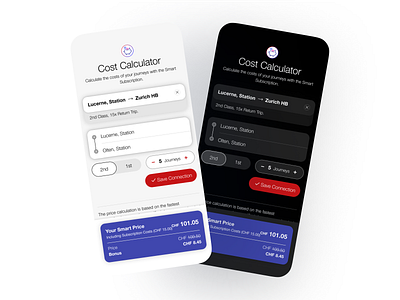 Smart Fare Estimator for Swiss Rail costestimator farecalculator mobileui pricingtool productdesign railapp swissrail ticketing transportdesign travelapp ui usertesting uxdesign
