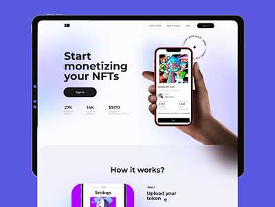 NFT monetizing website - Webflow design nft nftwebsite ui uxui