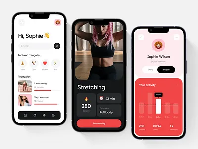 Inshap - UI/UX design of the fitness mobile app app design application design clean digital product fitness app ios ios app minimal mobile app mobile app design mobile application ui uiux app design ux