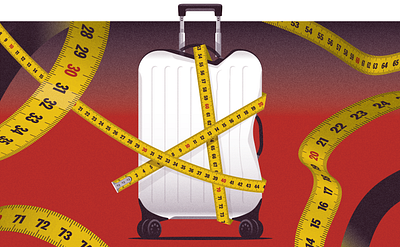 Out of pocket over baggage blunder (Which? Travel) bag conceptual illustration luggage measure measuring size suitcase tape travel