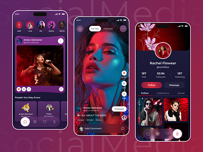 Social Media App app design community design ios live apps messenger app mobile mobile app product design social social app social media social media app social media mobile ui uiux uiux design user interface video