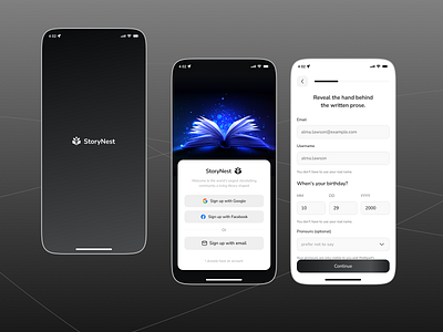 Storynest Mobile App UI app mobile ux design