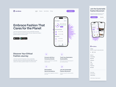Verdena App Marketing Web Page branding design graphic design illustration logo mobile ui ux vector web
