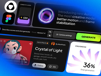 AI NOCRA UI KIT ai chart chatgpt code dashboard dataviz desktop figma generation infographic lm nocode statistic template templates ui vibecode widgets