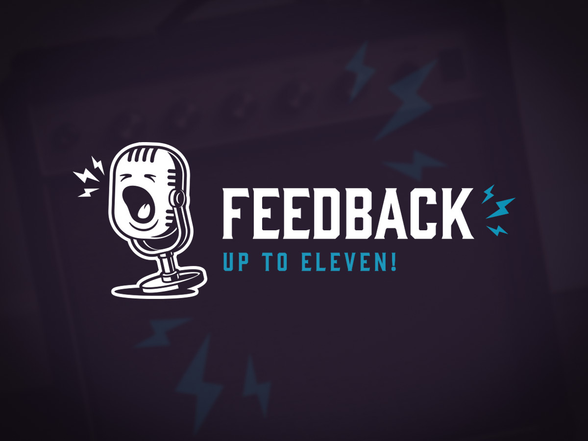 Music Store Logo cartoon feedback funny illustrative logo mascot microphone music retro store vintage