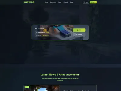 Minecraft Network – Modern Server Portal webdesign