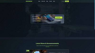 Minecraft Network – Modern Server Portal webdesign