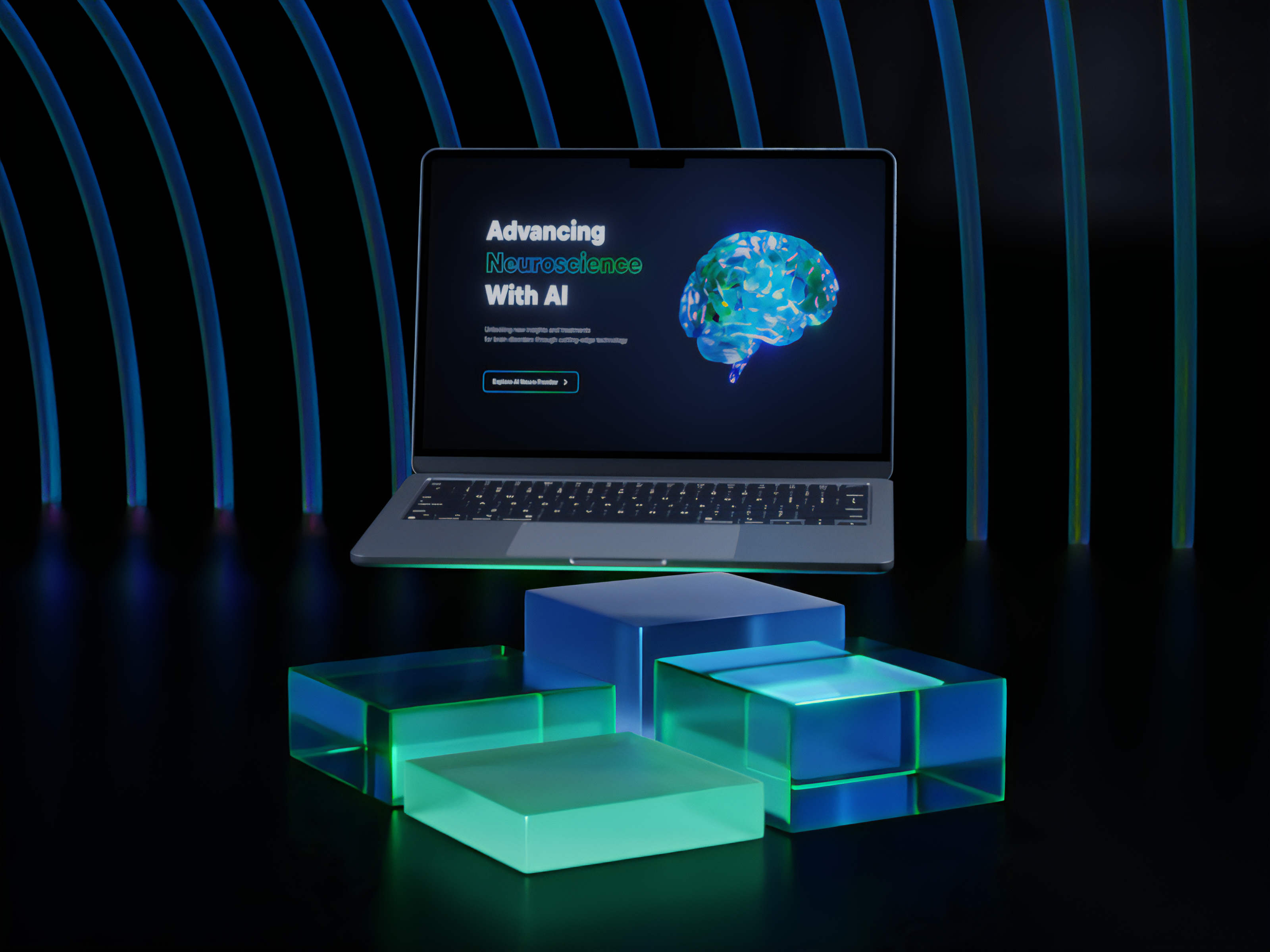 Neuroscience With AI 3d aftereffects ai animation apple artificial intelligence blender creative cycles design digital interface macbook mockup motion motion design motion graphics render ui web