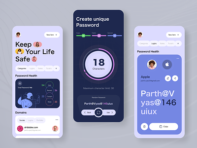 Password Manager App app app design app ui design mobile mobile app password password manager password manager app privacy security security app ui ui design