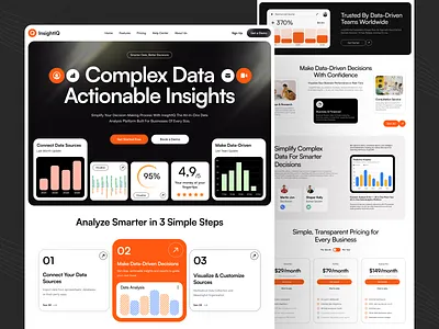SaaS Data Analytics Landing Page analyticsdashboard cleanui dataanalytics datavisualization fintech landingpage mockup ui modernui productdesign realtimedata saas saas product saasplatform saaswebsite techstartup uiconcept uxdesign uxui webdesign websitedesign
