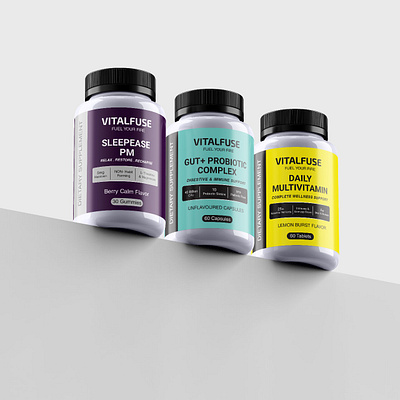 VitalFuse Pre-Workout Supplement Packaging Design branding graphic design redpackaging
