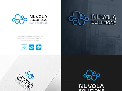 Nuvola Solutions - logo design cloud logo logo logo design logo tech tech startup