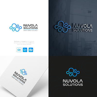 Nuvola Solutions - logo design cloud logo logo logo design logo tech tech startup