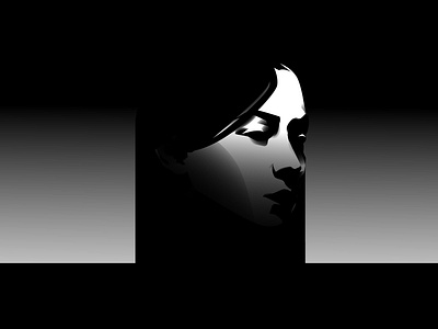 Dark one abstract black and white composition dark dark illustration design drakness girl girl illustration illustration laconic lines minimal monochome portrait portrait illustration poster woman woman portrait
