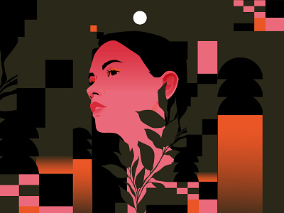Casual portrait abstract composition design editorial editorial illustration illustration laconic lines minimal portrait portrait illustration poster woman woman illustration woman portrait