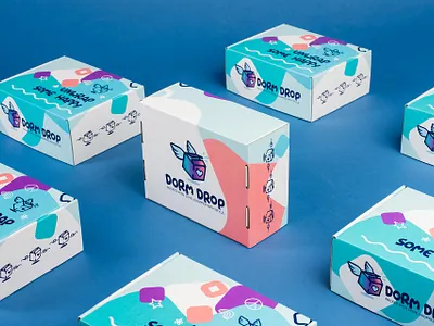 Dorm Drop - logo & packaging design box design brand identity branding logo logo design packaging packaging design
