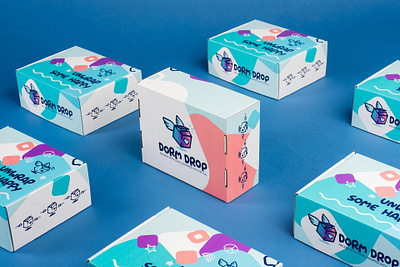 Dorm Drop - logo & packaging design box design brand identity branding logo logo design packaging packaging design