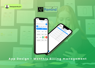 Ap Remind - App for keeping record for monthly billings android ap reminder app branding clean clear figma graphic design illustration ios mobile monthly billing notifications pdf print prototype reminder ui user