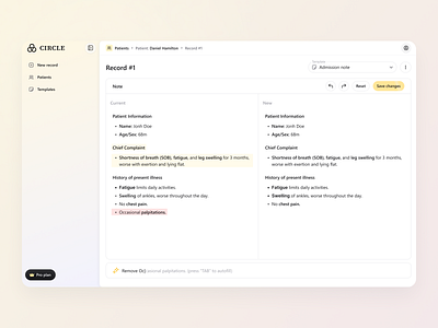 AI Medical Scribe - Web App ai chat ai note ai scribe flashcard medical medical app patient ai ui ux web app