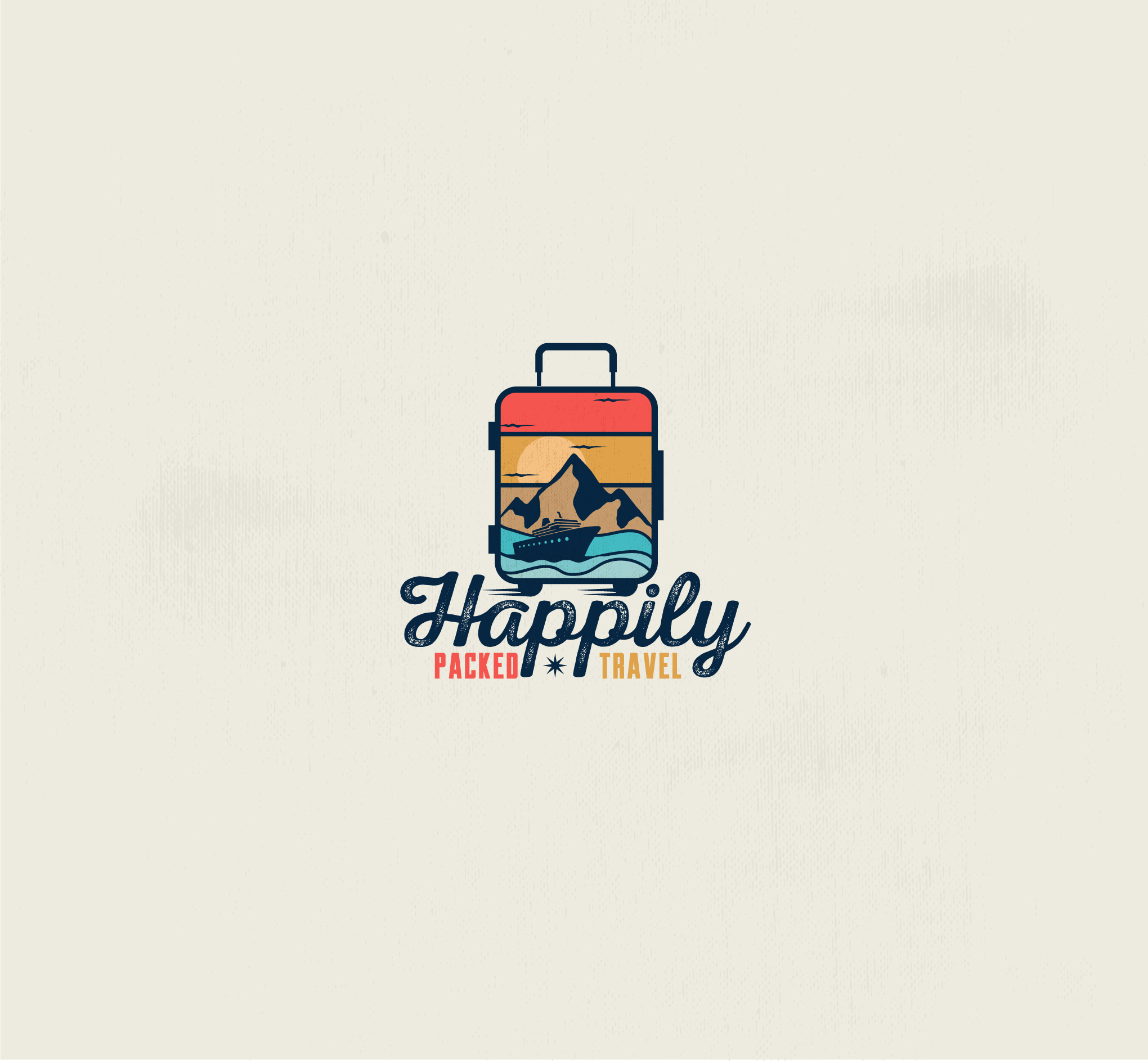 Happily Packed Travel Logo adobe photoshop branding graphic design illustration landing page logo vector web design