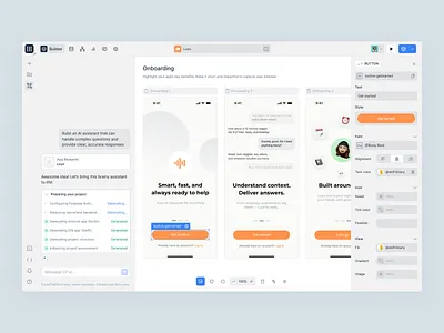 SaaS UI for Visual App Builder – Codeplatform Interface ai app builder app builder builder clean design dashboard design dev tool developer tool interface design low code builder no code product design saas tool ui design web app web application web design web ui