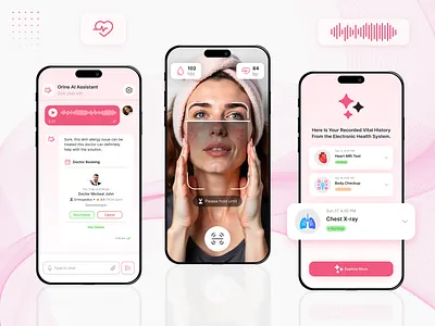 AI-powered Health Assistant App UI ai health app ai healthcare ai healthcare app ai wellness app app design clean ui health app health app ui health assistant health chatbot healthcare ai assistant healthcare app healthcare app design healthcare app ui healthcare mobile app medical ai medical app minimal design minimalist ui ux ui design