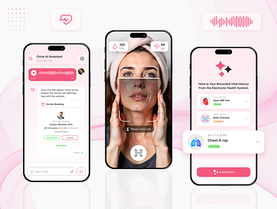 AI-powered Health Assistant App UI ai health app ai healthcare ai healthcare app ai wellness app app design clean ui health app health app ui health assistant health chatbot healthcare ai assistant healthcare app healthcare app design healthcare app ui healthcare mobile app medical ai medical app minimal design minimalist ui ux ui design