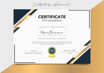 Modern Certificate of Achievement Design branding design graphic design illustration print design
