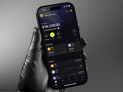 Vaulta – Crypto Wallet & Trading App analytics application bitcoin blockchain crypto crypto app crypto dashboard cryptocurrency currency dark mode e wallet figma finance mobile app mobile banking app mobile ui product design trading wallet wallet app