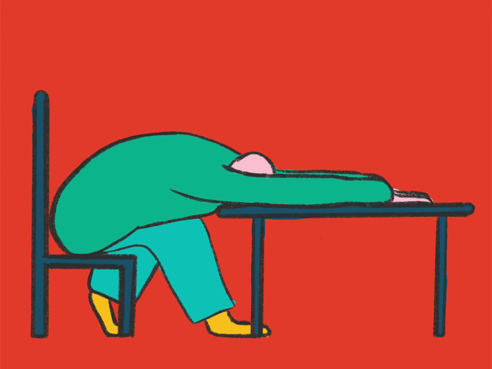 Tuesdays are worse than Mondays animated gif animation cel animation frame by frame gastaloop hand drawn mondays procreate tired tuesdays