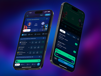 Sports betting app bets betslip betting betting app betting application casino casino betting dark mode esports football live soccer modern sports odds sports sports app sports application sports betting stats ui ux
