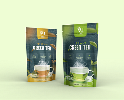 Turah Green Tea Pouch Design graphic designer green tea green tea designer label design label designer package design packaging design packaging designer pouch design product designer uiux