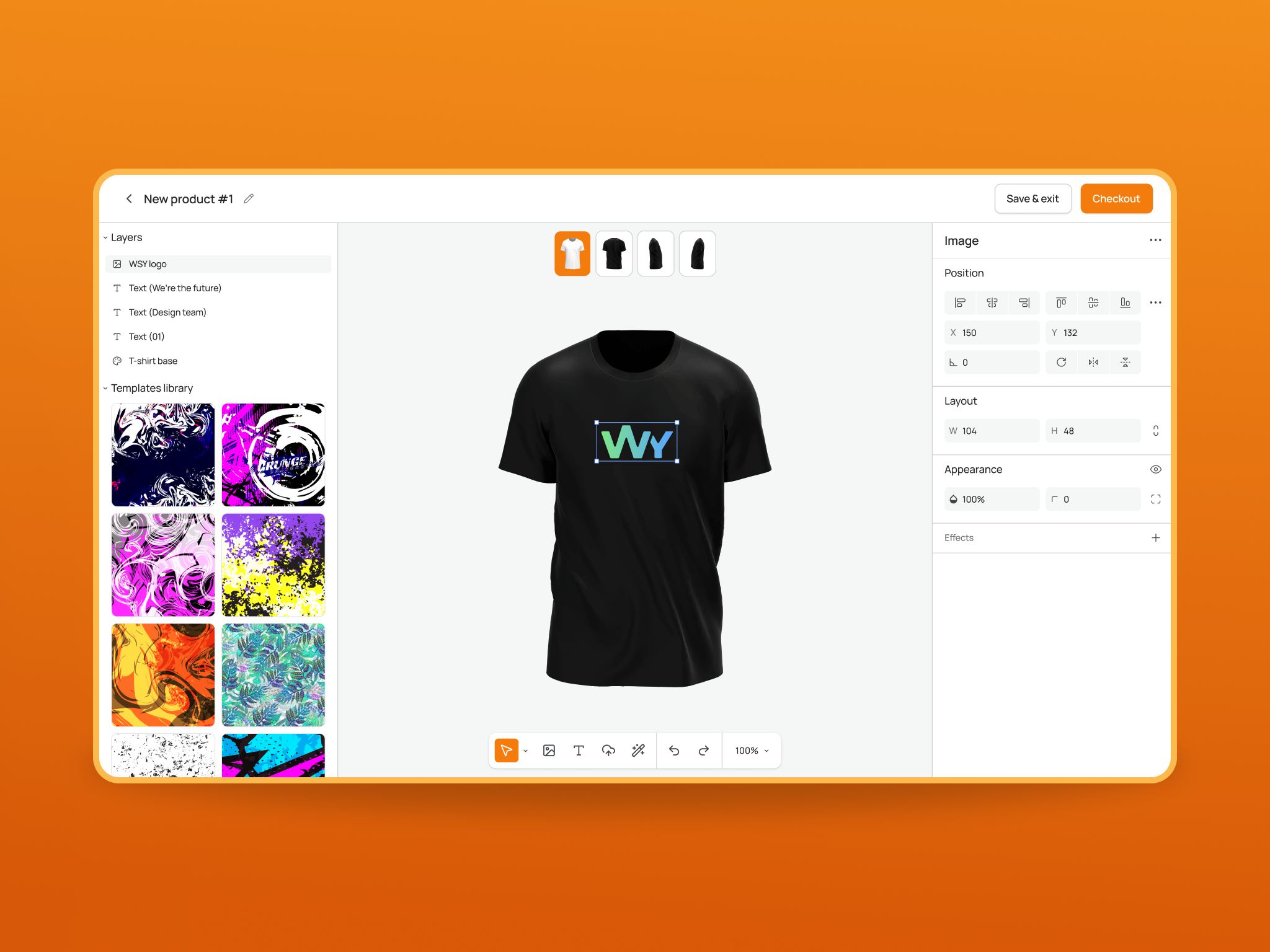 Product Customizer – Interactive Design Tool for Apparel & Merc brand merch builder clothing customization custom branding custom merch tool design platform design tool ecommerce ui editor merch editor print on demand productdesign ui design uiux userinterface ux design web app design