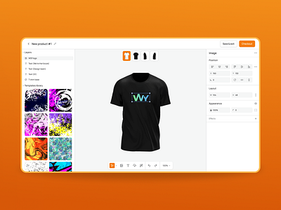 Product Customizer – Interactive Design Tool for Apparel & Merc brand merch builder clothing customization custom branding custom merch tool design platform design tool ecommerce ui editor merch editor print on demand productdesign ui design uiux userinterface ux design web app design