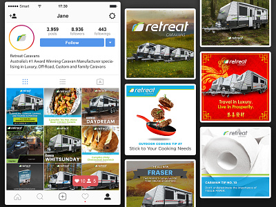 Retreat Caravans - Social Media Graphics graphic design social media graphic