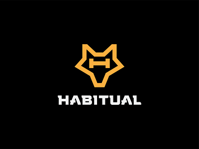 Habitual a b c d e f g h i j k l m n animal bold branding exercise fitness gym head health letter logo modern monogram muscle o p q r s t u v w x y z pack sport training wolf workout