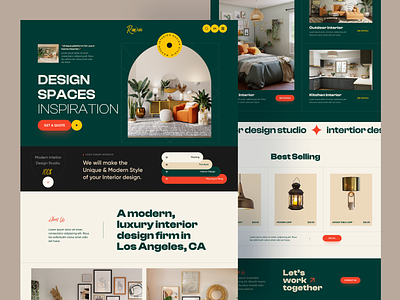 Interior Design Landing Page Website architecture ineterior interior interior architecture interior design interior design agency web design website design