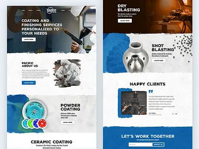 Pacific Powder Coating Website branding ceramic coating concept design ecommerce website design figma graphic design landing page landing page design photoshop powder coating shopify development shopify landing page shopify website design website design wet blasting wordpress development