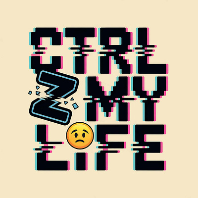 CTRL-Z FEELINGS: WHEN LIFE CRASHES, GLITCH LOUDER branding buy creative design graphic design illustration logo product tshorts wear