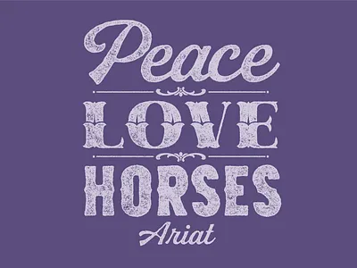 PLH graphic design horses love peace rodeo tee shirt typography western