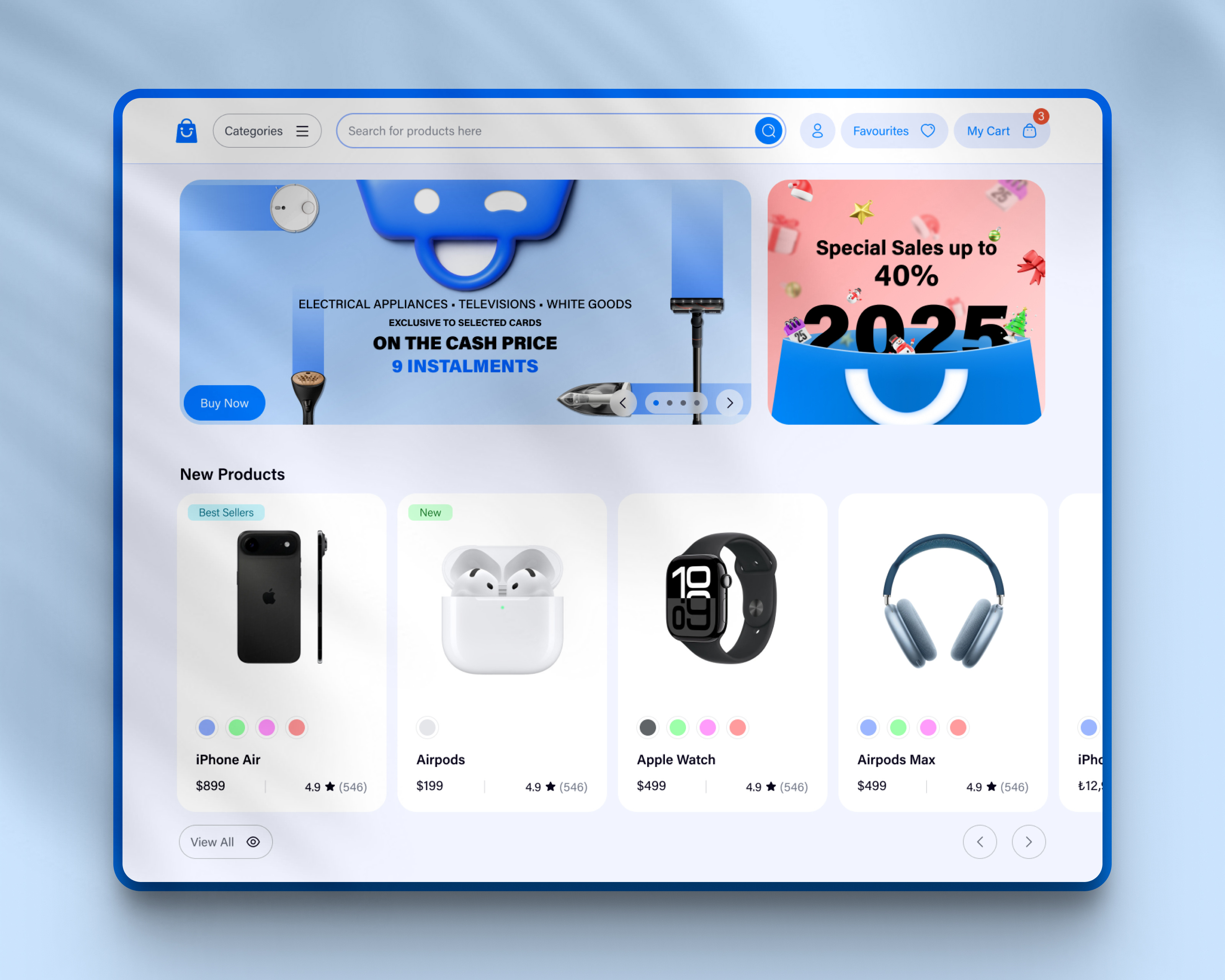 Memnunal UI – 01/03 E-commerce Landing Page carddesign ecommerceui figma landingpage onlinestore shopui ui uidesign ux uxdesign webdesign