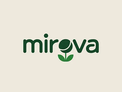 Sustainable & Nature-Inspired Wordmark Logo for “Mirova” branding design graphic design illustration logo design typography ui ux vector