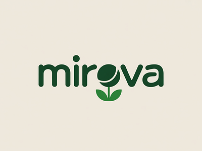Sustainable & Nature-Inspired Wordmark Logo for “Mirova” branding design graphic design illustration logo design typography ui ux vector