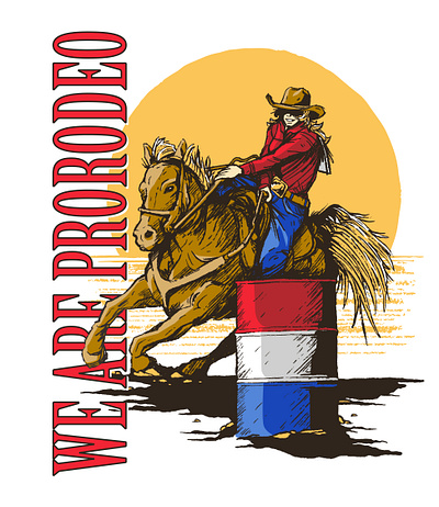 PRCA Rodeo Women's Tee Illustration branding design graphic design illustration logo typography vector