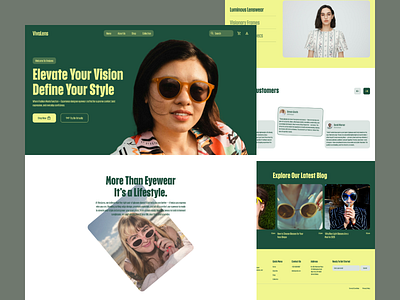 Eyewear E-commerce Website Design e commerce website ecommerce eyewear landing page modern design popular design spectacles sunglass ui web design webdesign website